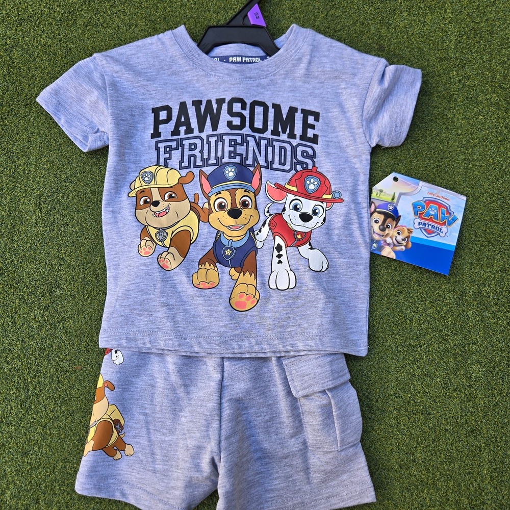 Nickelodeon PAW Patrol Boys 2 Piece Outfit Set Gray 12M T-Shirt Shorts